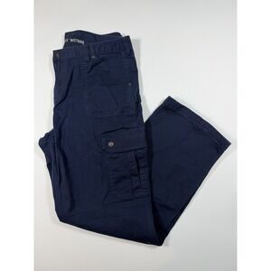 Duluth Trading Curvesetter Cargo Pants Women's 14x31 Utility Canvas Work Navy